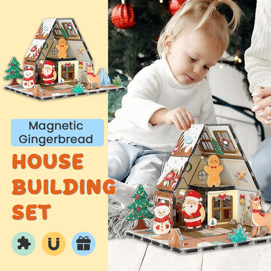 🎄Magnetic Gingerbread House Building Set