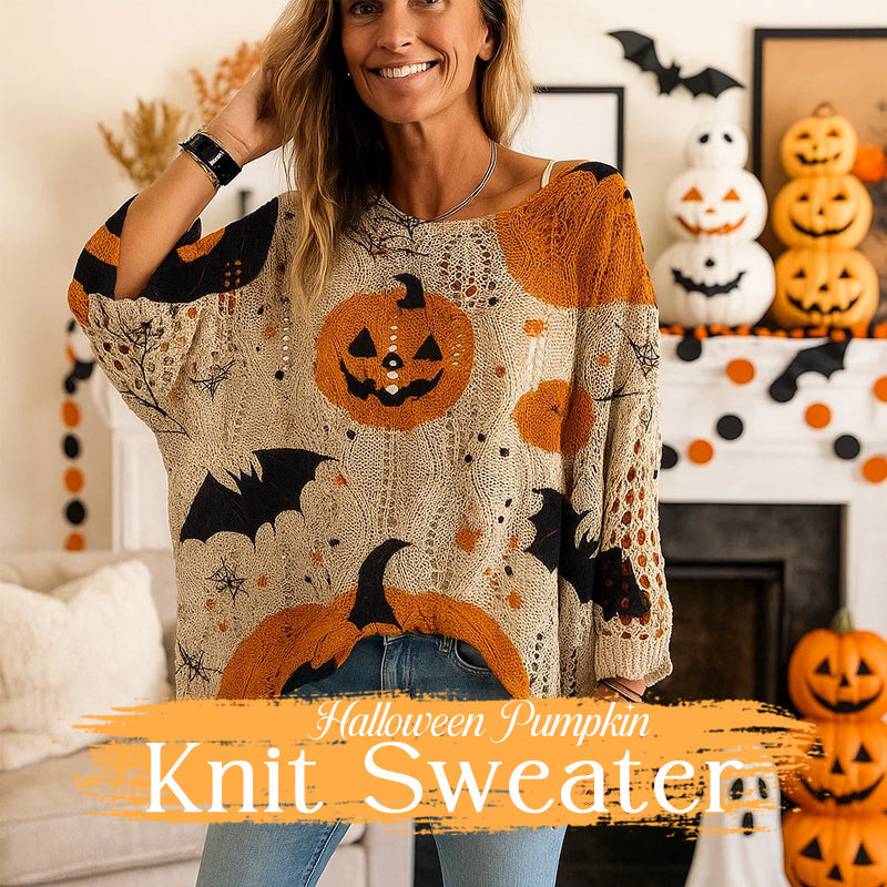 π Witchy Cozy Vibes β Halloween Pumpkin Knit Sweater