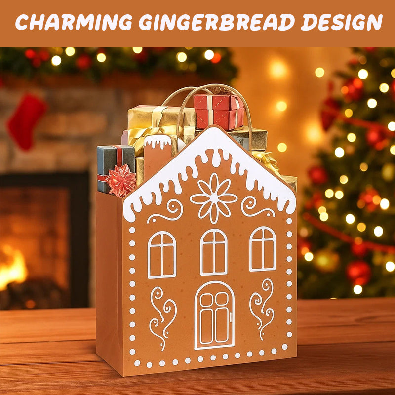 🎄✨ Gingerbread House Gift Bags(5 Pcs)