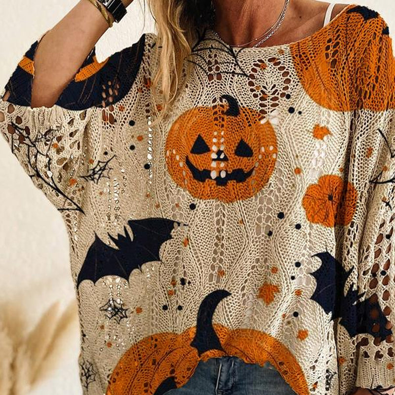 π Witchy Cozy Vibes β Halloween Pumpkin Knit Sweater