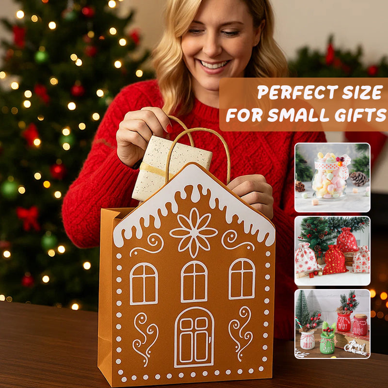 🎄✨ Gingerbread House Gift Bags(5 Pcs)
