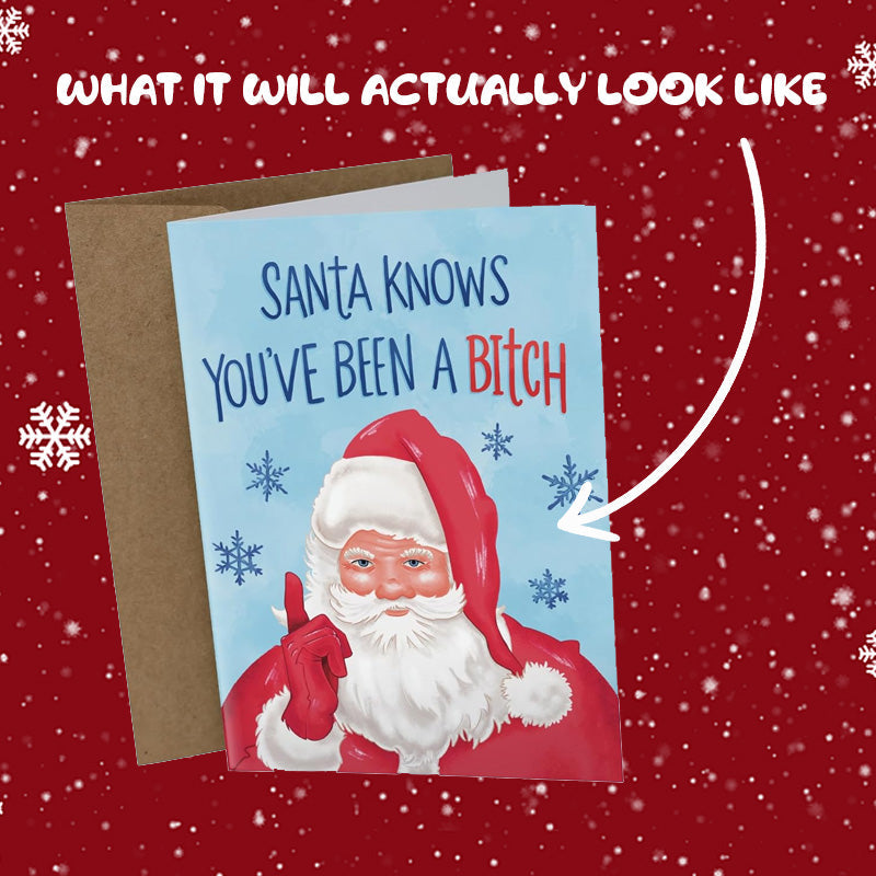 đ
âSanta Knows Youâve Been a B*tchâ Christmas Card