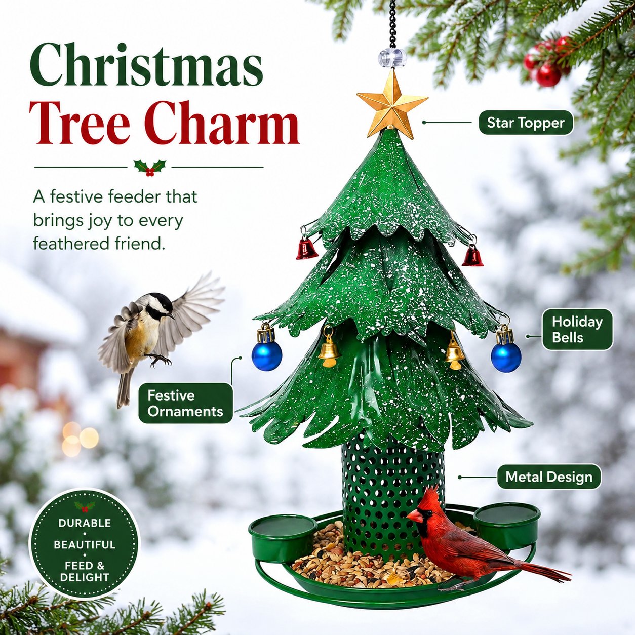 Christmas Tree Bird Feeder š Festive Backyard Holiday Decor