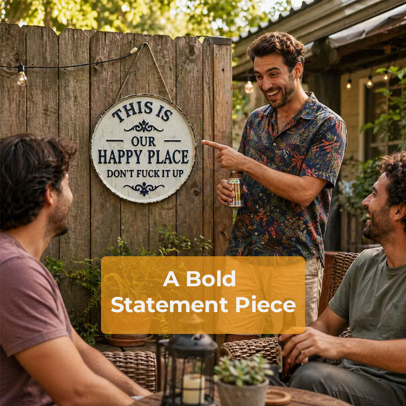 🍹🏡 Our Happy Place Vintage Metal Sign