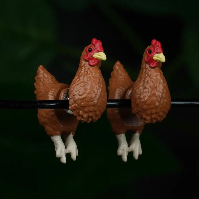 Hand-Painted Chicken Earrings