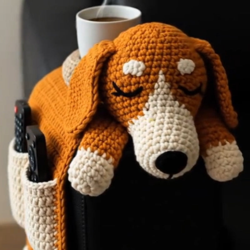 ๐ถ Handmade Crochet Multifunctional Dog Sofa Armrest Pad