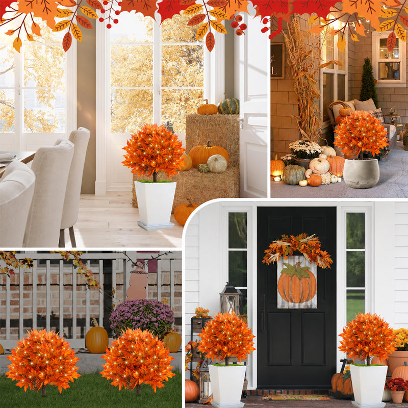Light-Up Autumn Maple Tree β LED Fall Tree Ornament