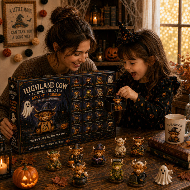Highland Cow Halloween Blind Box Advent Calendar🔥3D Style🔥