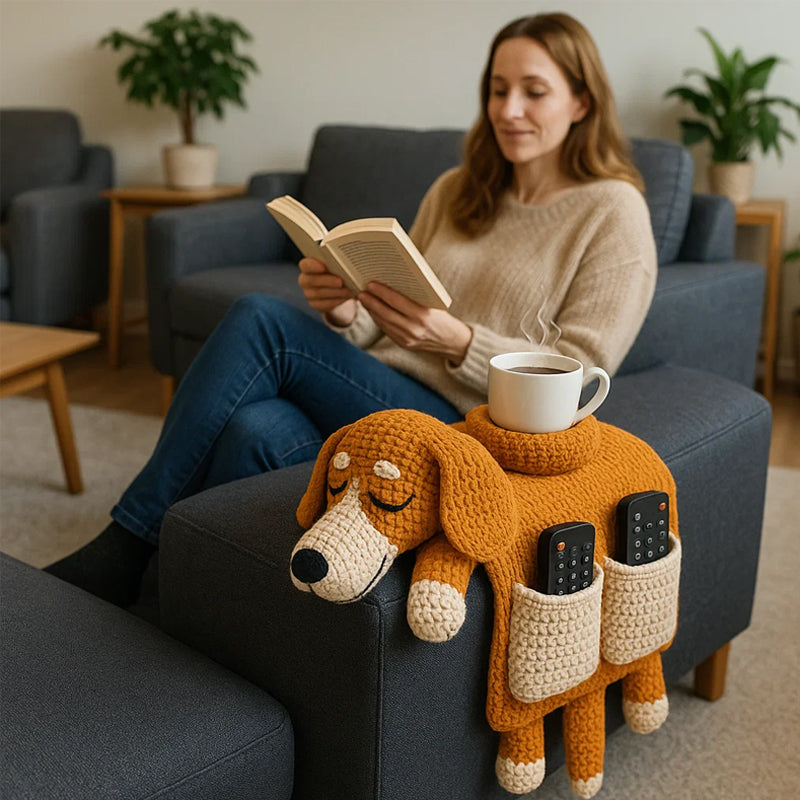 ๐ถ Handmade Crochet Multifunctional Dog Sofa Armrest Pad
