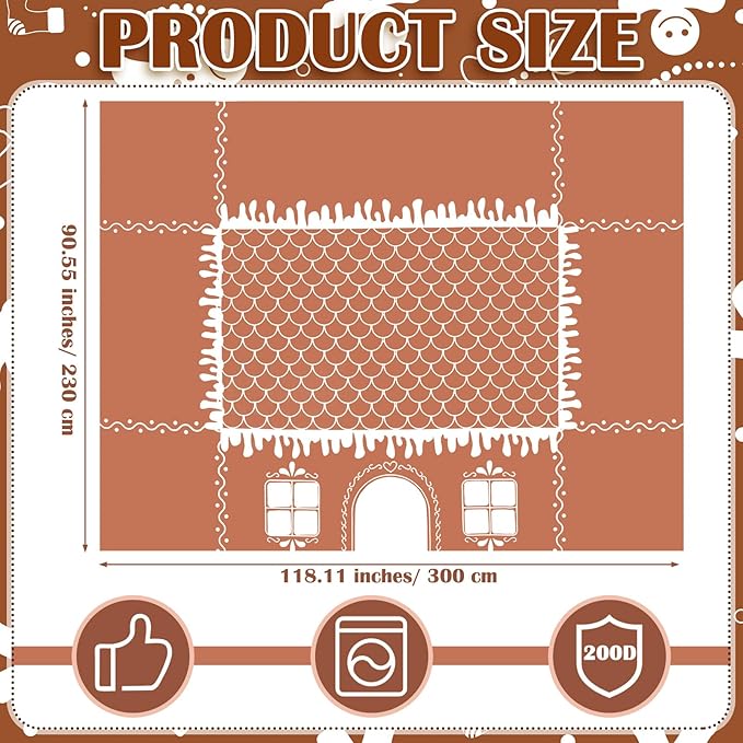 🎅 Gingerbread House Christmas Tablecloth