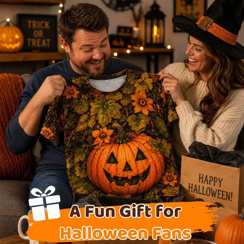 3D Pumpkin Belly Halloween Tee