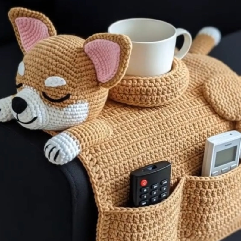 ๐ถ Handmade Crochet Multifunctional Dog Sofa Armrest Pad