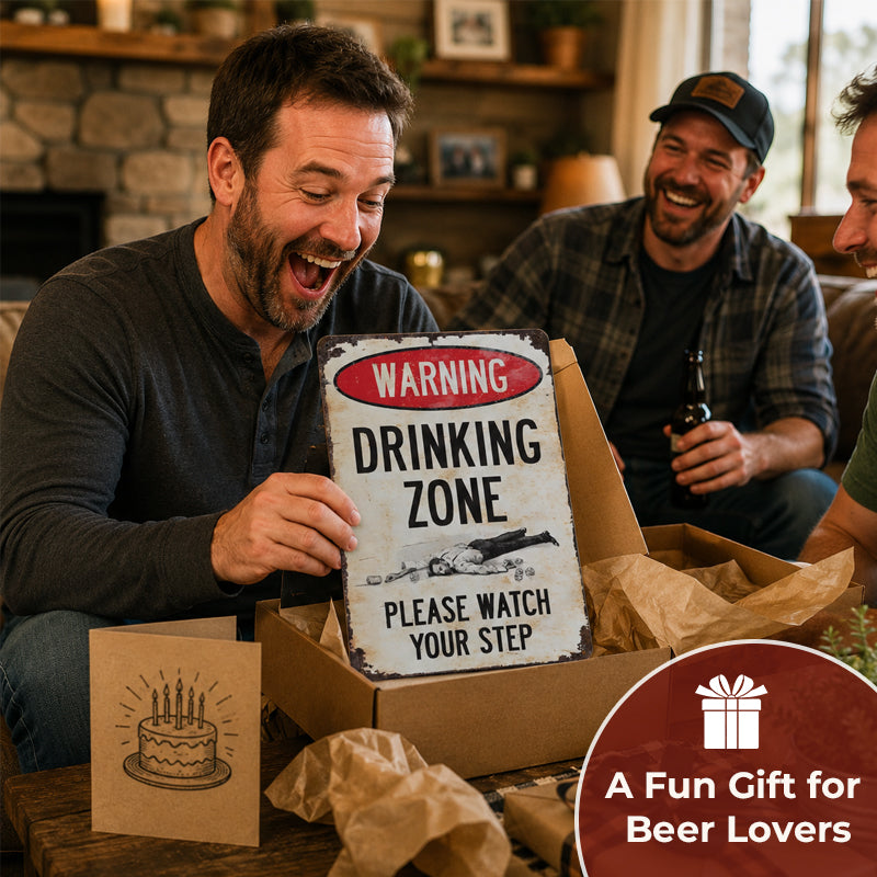 Funny Warning Drinking Zone Vintage Bar Metal Sign π»π§