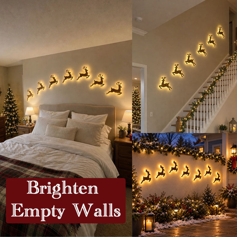 LED Reindeer Wall Decorations - Festive Christmas Lighting