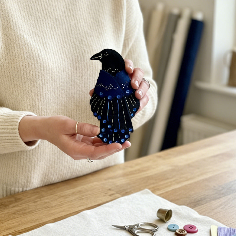 Luna the Crow Sewing Case