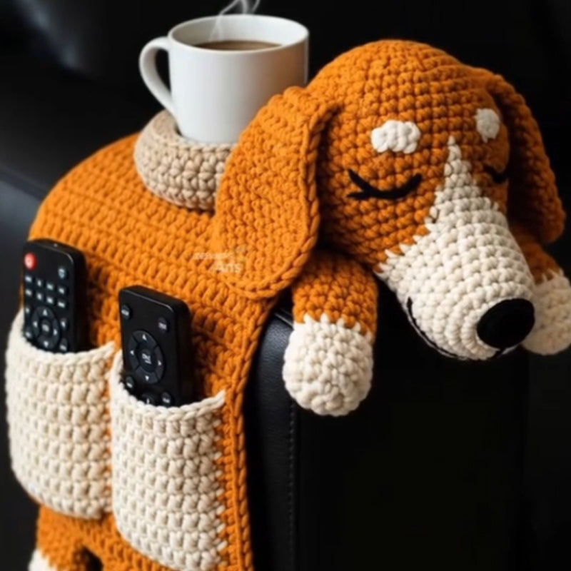 ๐ถ Handmade Crochet Multifunctional Dog Sofa Armrest Pad