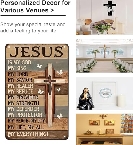 Jesus Is My God King Everything – Vintage Tin Sign Religious Metal Wall Art