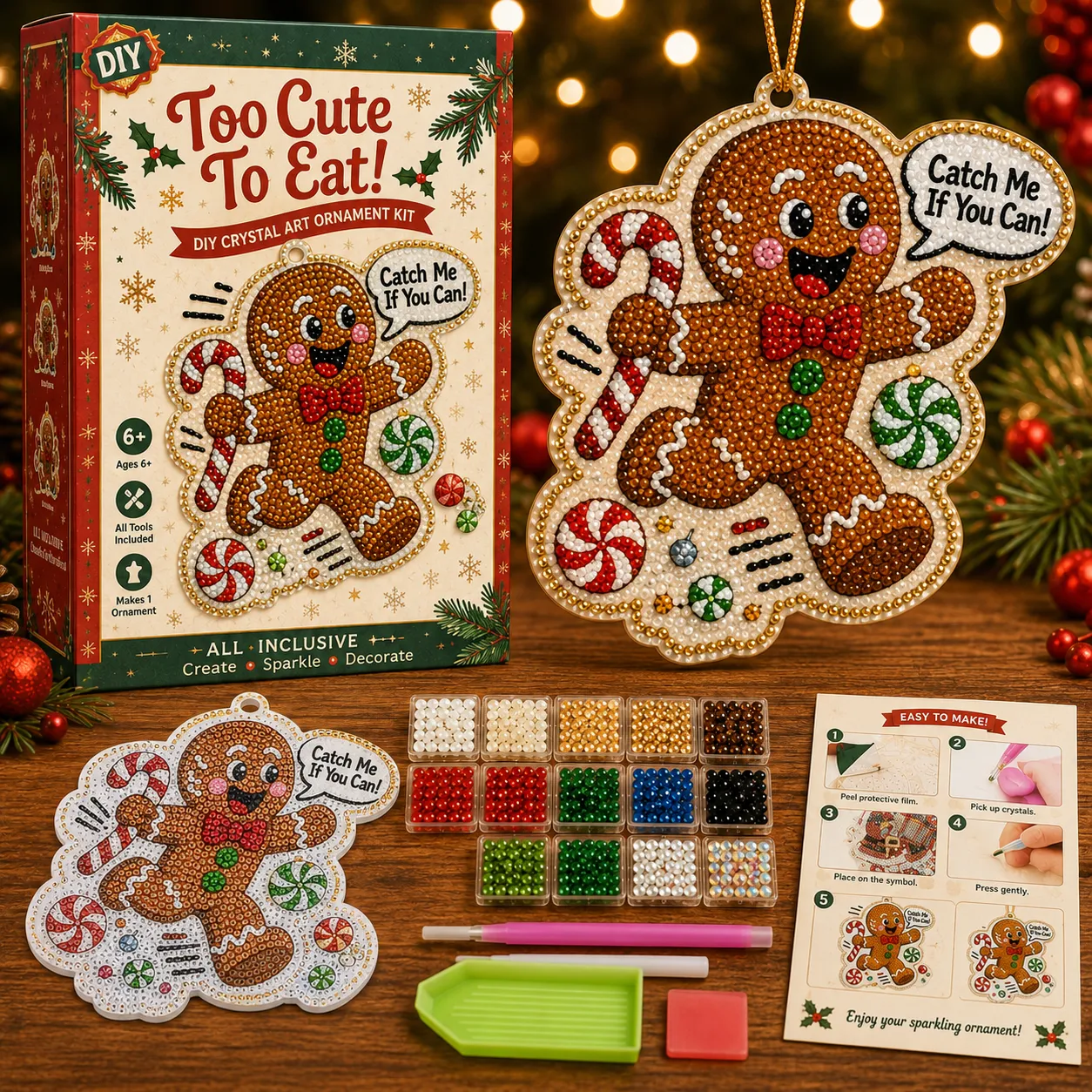 🎄 Funny Christmas Pearl Diamond Art Hanging Ornament Kit
