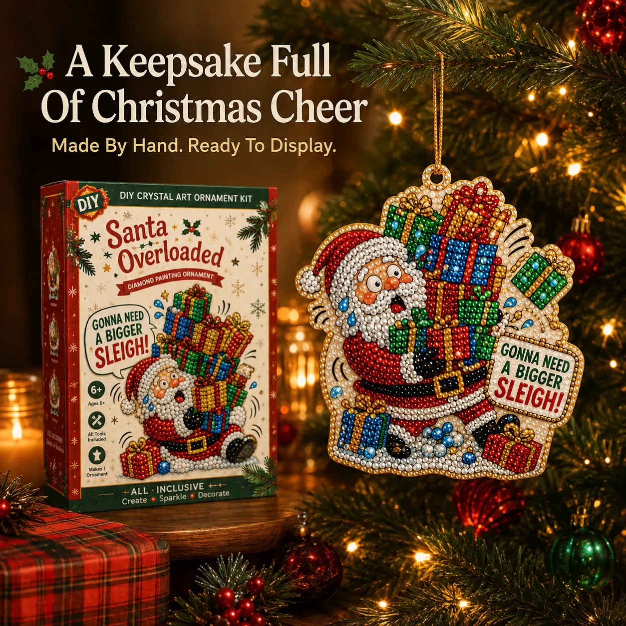🎄 Funny Christmas Pearl Diamond Art Hanging Ornament Kit