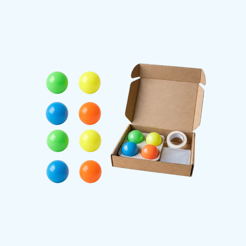 Glow Sticky Ball Set - Stress Relief & ADHD Focus Toy with No-Mark Protection! ✨🧠