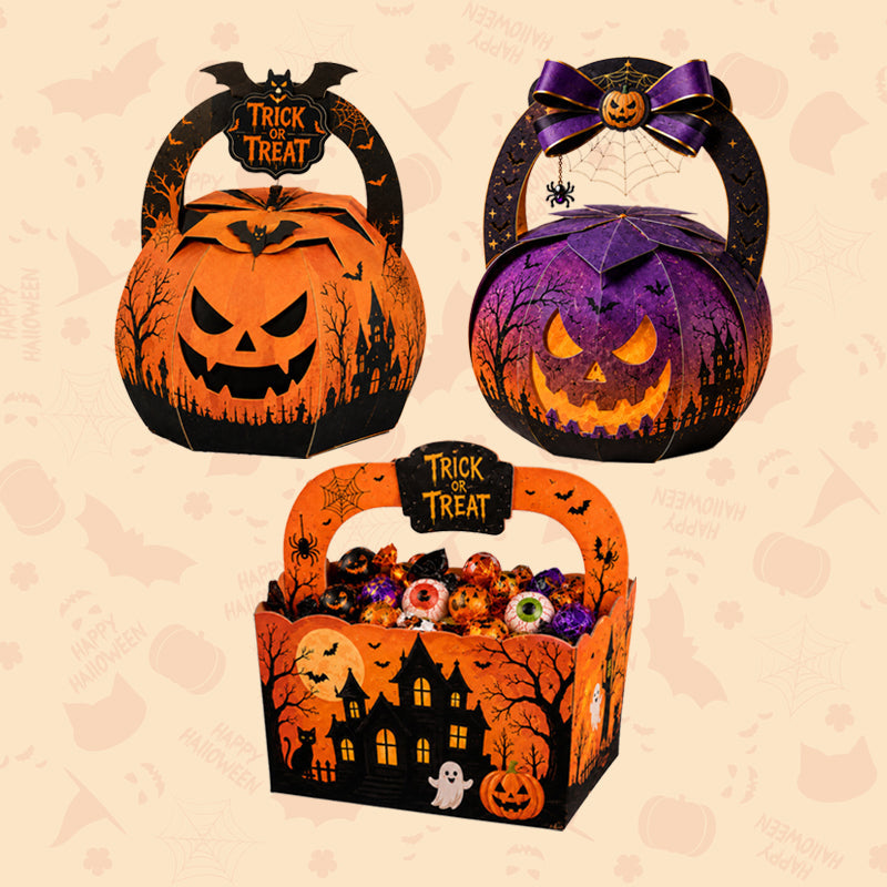 Halloween Creative Candy Box | Pumpkin Hand Gift Box-Trick or Treat Party Candy Basket