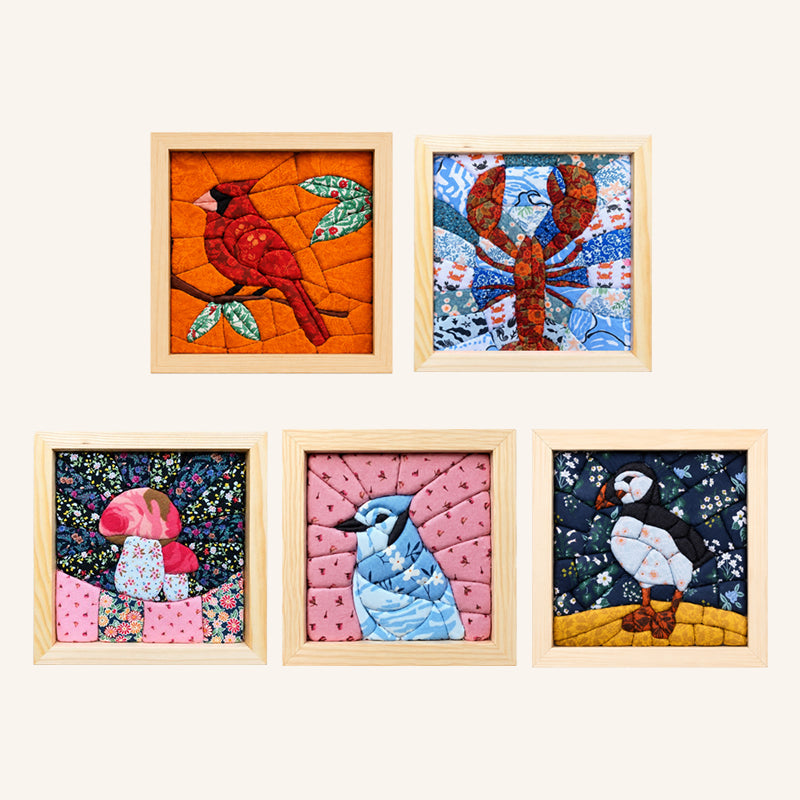 DIY Fabric Art Kit | No-Sew Fabric Mosaic Wall Art Craft with Frame & Tools
