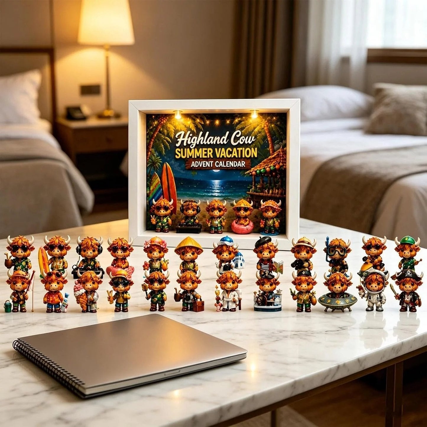 Highland Cow Summer Vacation Advent Calendar 2026🔥We solemnly guarantee that we only sell 3D styles.🔥