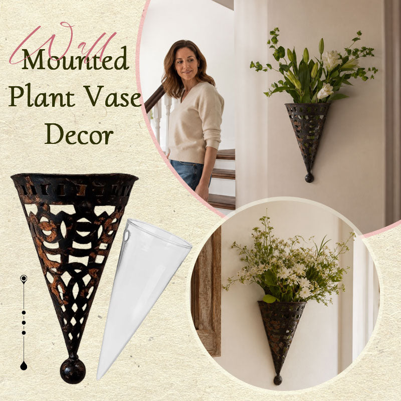 Wall-Mounted Plant Vase Decor