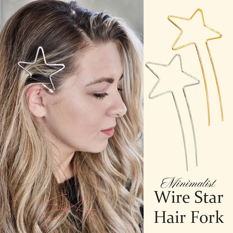 🌟 Stardust Silhouette: Minimalist Wire Star Hair Fork