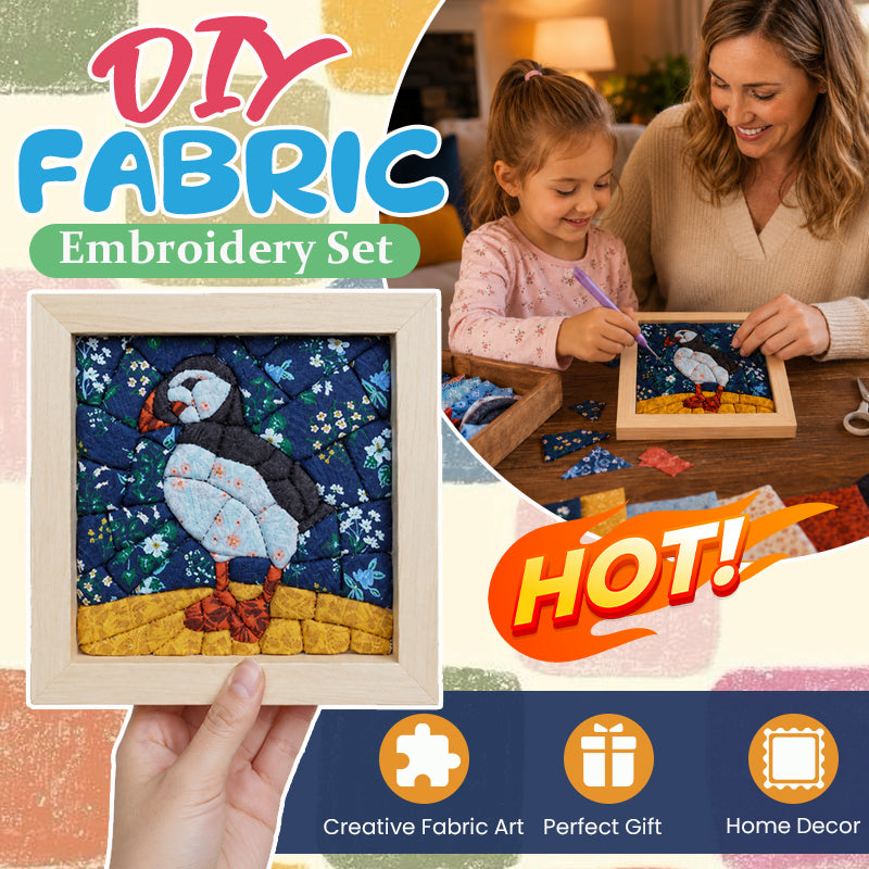 DIY Fabric Art Kit | No-Sew Fabric Mosaic Wall Art Craft with Frame & Tools