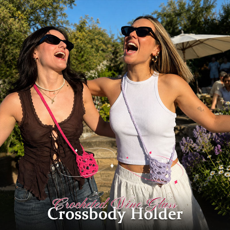 Hands-Free Crochet Wine Glass Crossbody Bag 🍷🧶✨