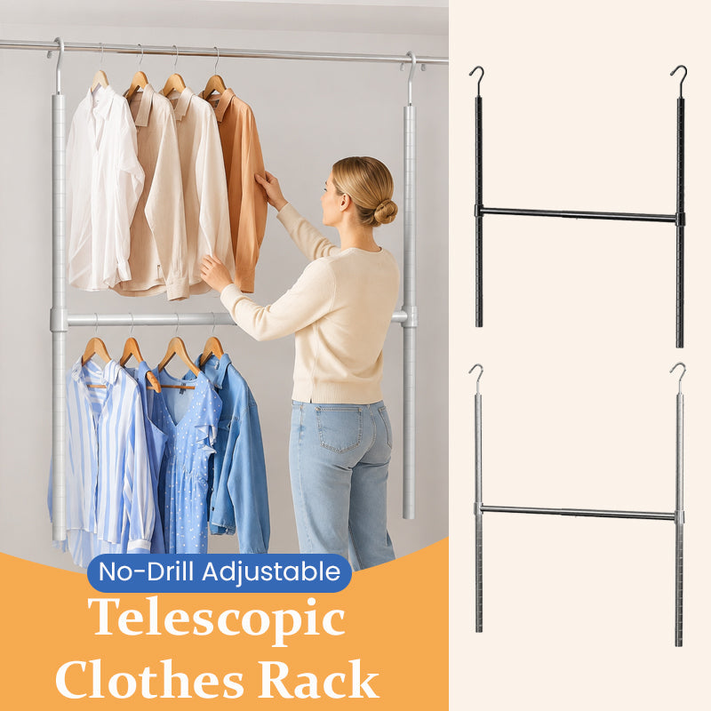 🏠 No-Drill Expandable Clothes Rack