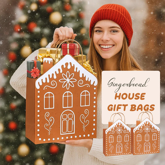 🎄✨ Gingerbread House Gift Bags（5 Pcs）