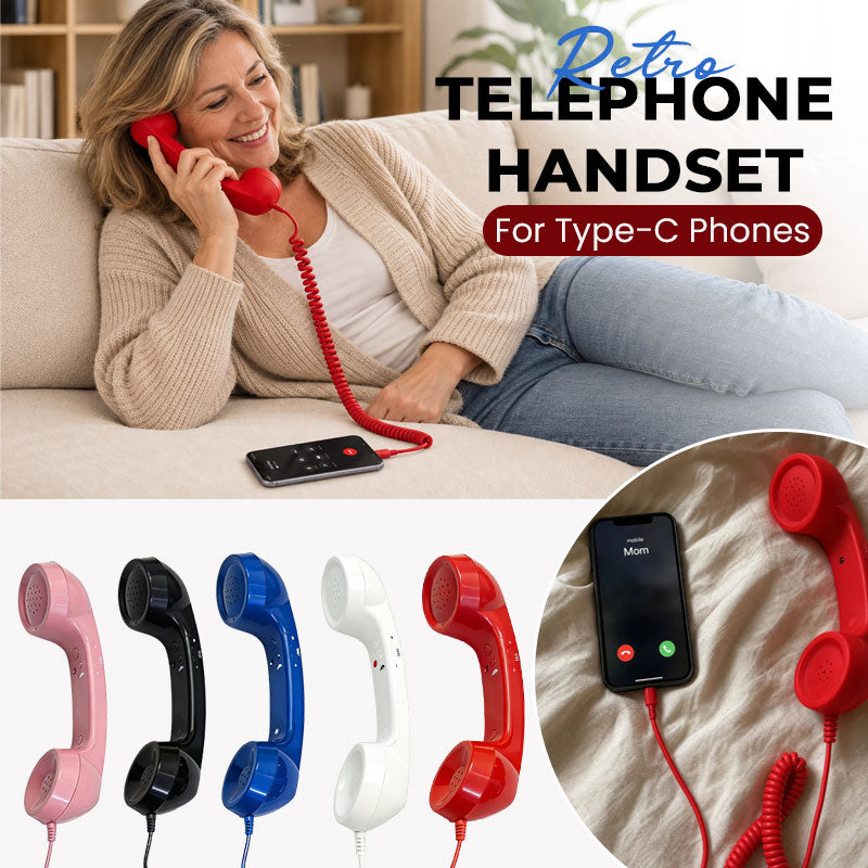 Retro Telephone Handset for Type-C Phones