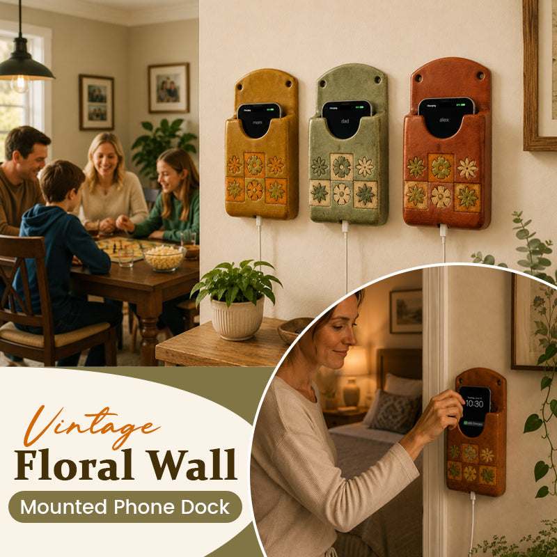 Vintage Wall-Mounted Phone Holder – Decorative Phone Dock