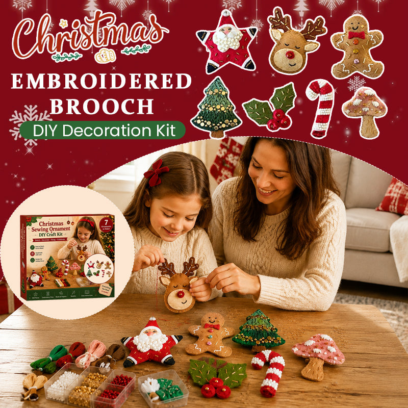Christmas Felt Embroidery Brooch DIY Handmade Decoration Set