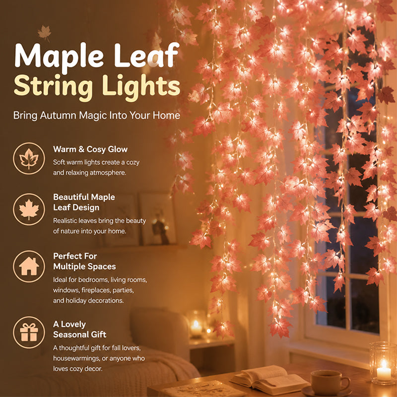 Autumn Maple Leaf String Lights