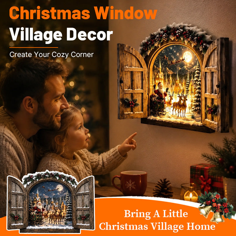 Christmas Window Village Decor