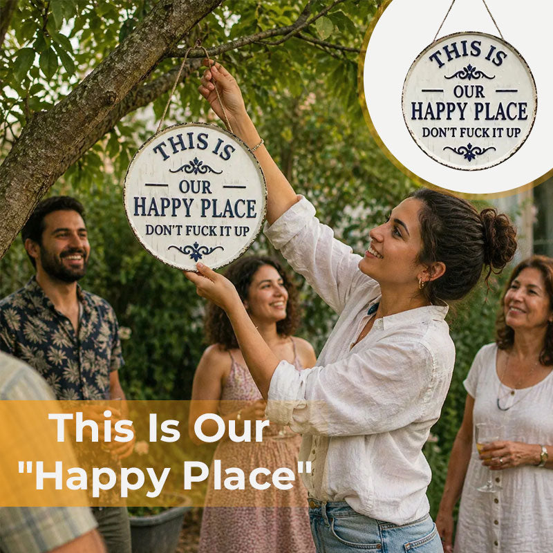 🍹🏡 Our Happy Place Vintage Metal Sign