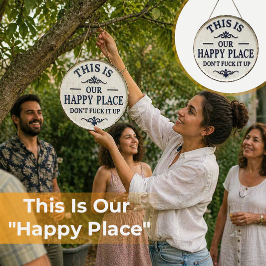 🍹🏡 Our Happy Place Vintage Metal Sign