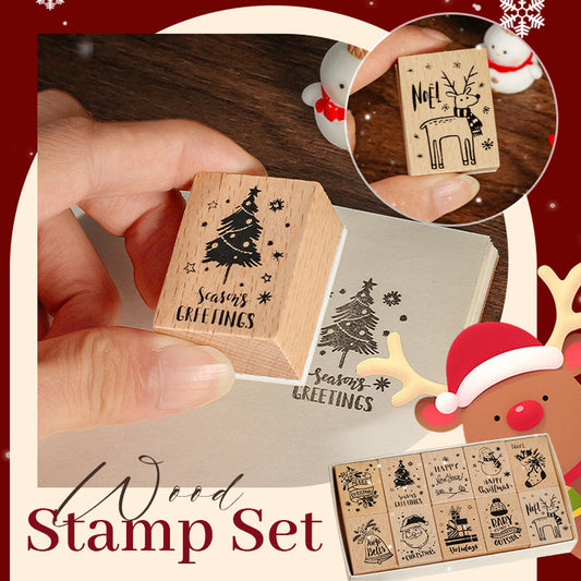 🌿 Botanical Impressions Wooden Stamp Set