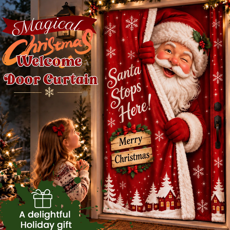 Santa Claus Holiday Welcome Door Curtain（High Elasticity）