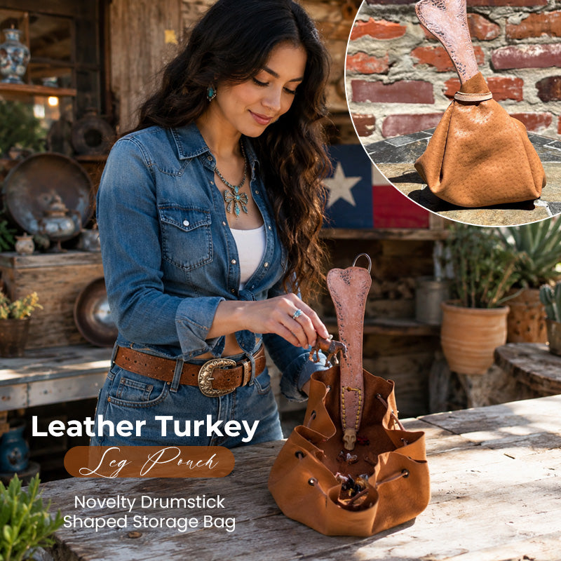 Leather Turkey Leg Pouch – Novelty Drumstick-Shaped Storage Bag