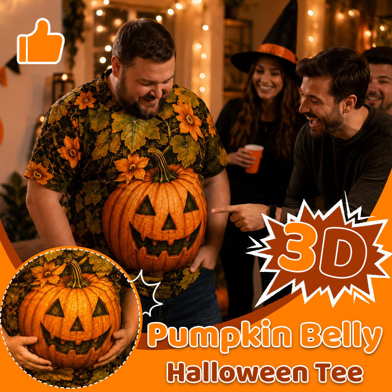 3D Pumpkin Belly Halloween Tee