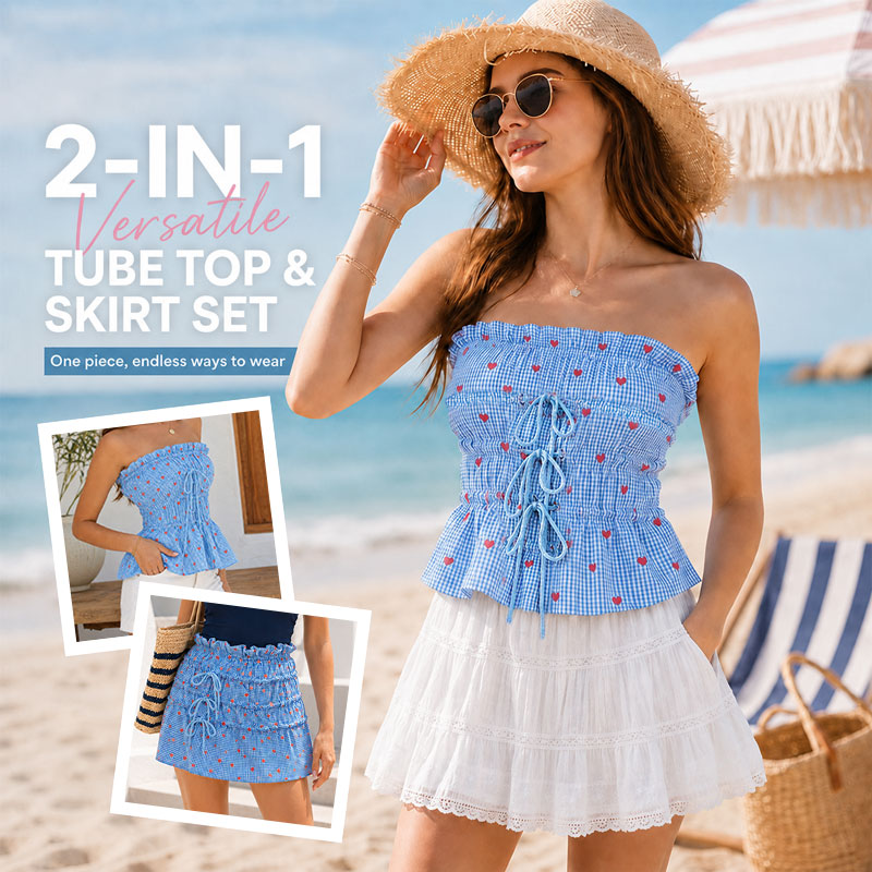 2-in-1 Convertible Ruched Bandeau Top / Skirt