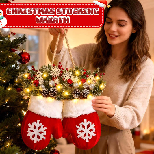 🎅 Flashing Christmas Glove Wreath · Create a warm and cozy Christmas atmosphere