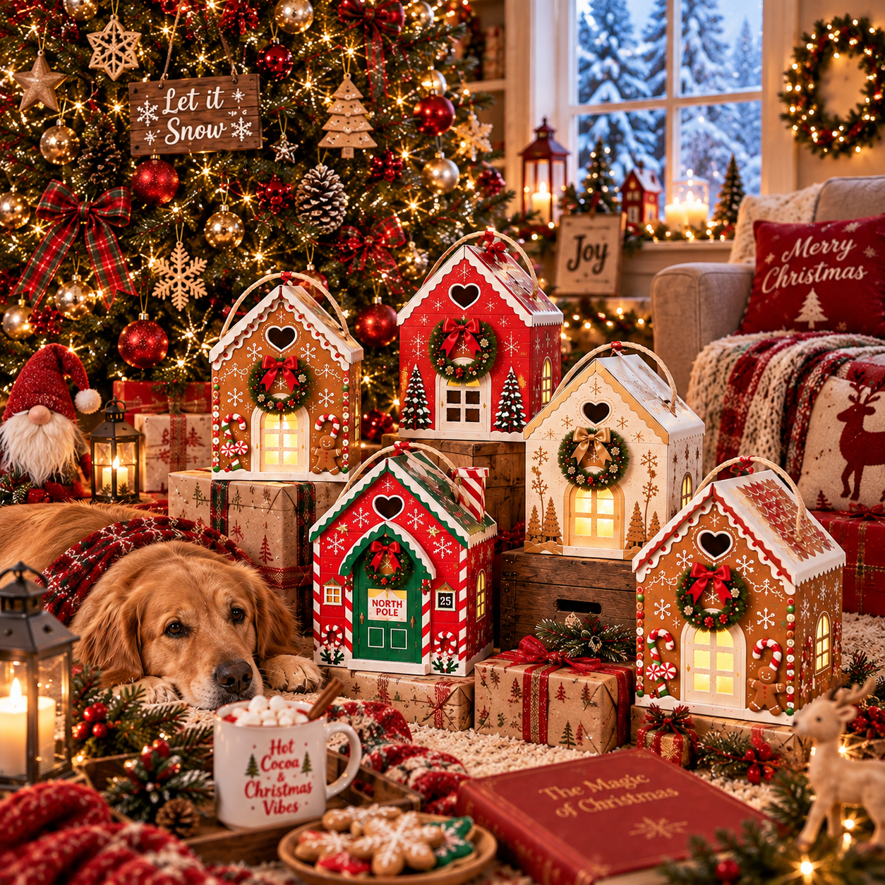 Christmas Magic House Gift Box – Creative 3D Handheld Holiday Gift Packaging
