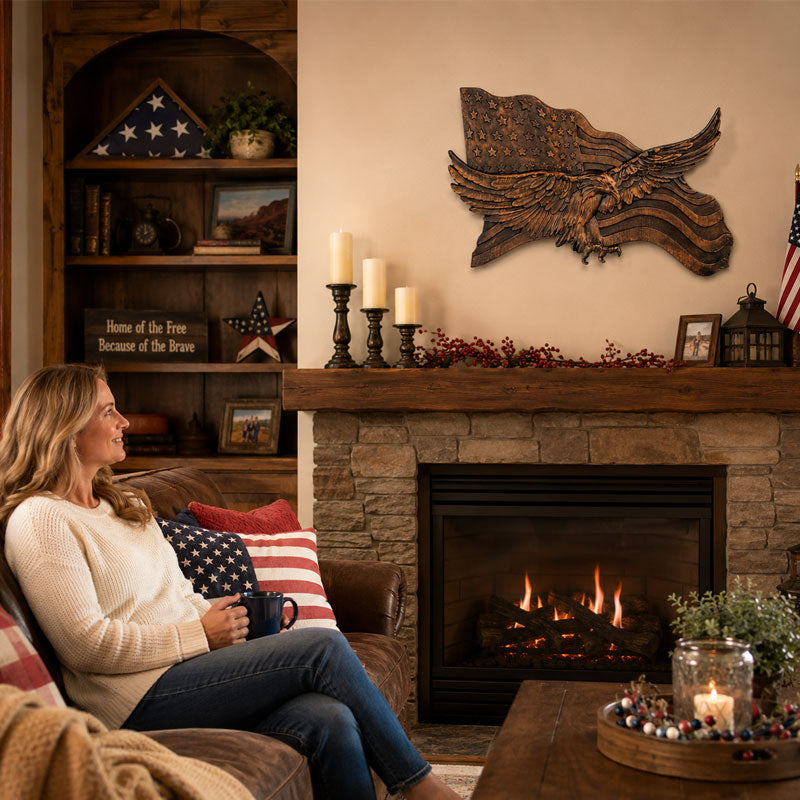 🦅🇺🇸 American Eagle & Flag Wall Décor – 250th Anniversary Patriotic Display