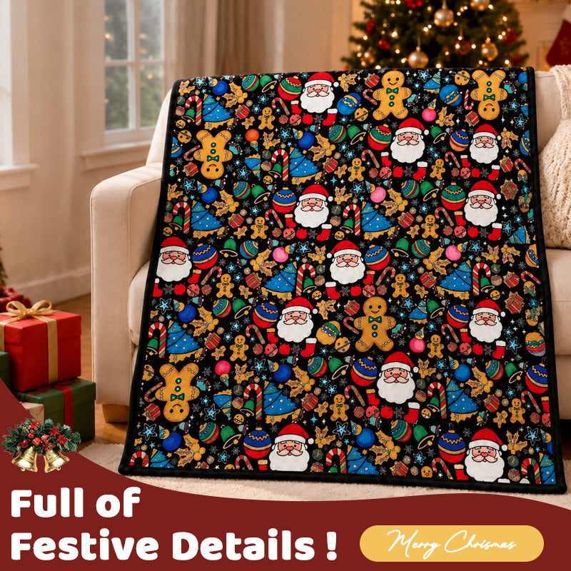 DIY Christmas Coloring Blanket 🎄 Santa & Gingerbread Man Holiday Throw