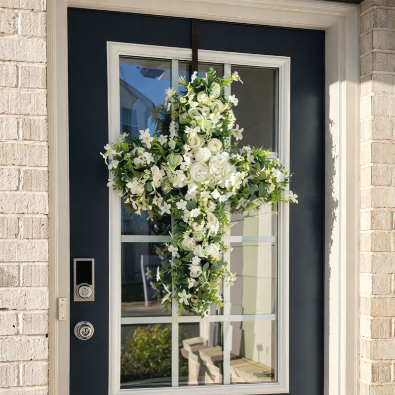 The "Faith in Bloom" Floral Cross Wreath: A Symbol of Hope & Spring